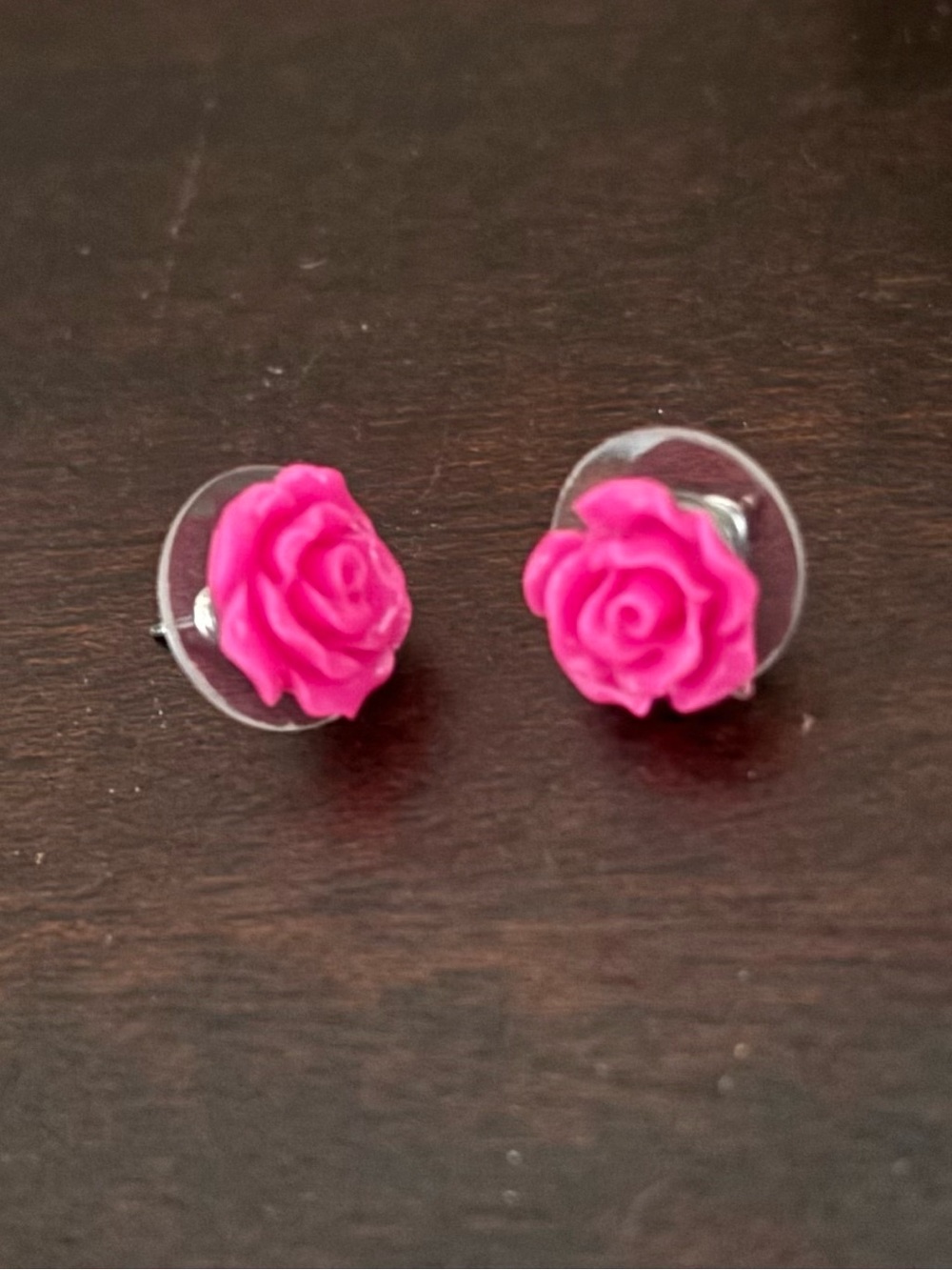 Pink Rose Stud Earrings - Women Jewelry